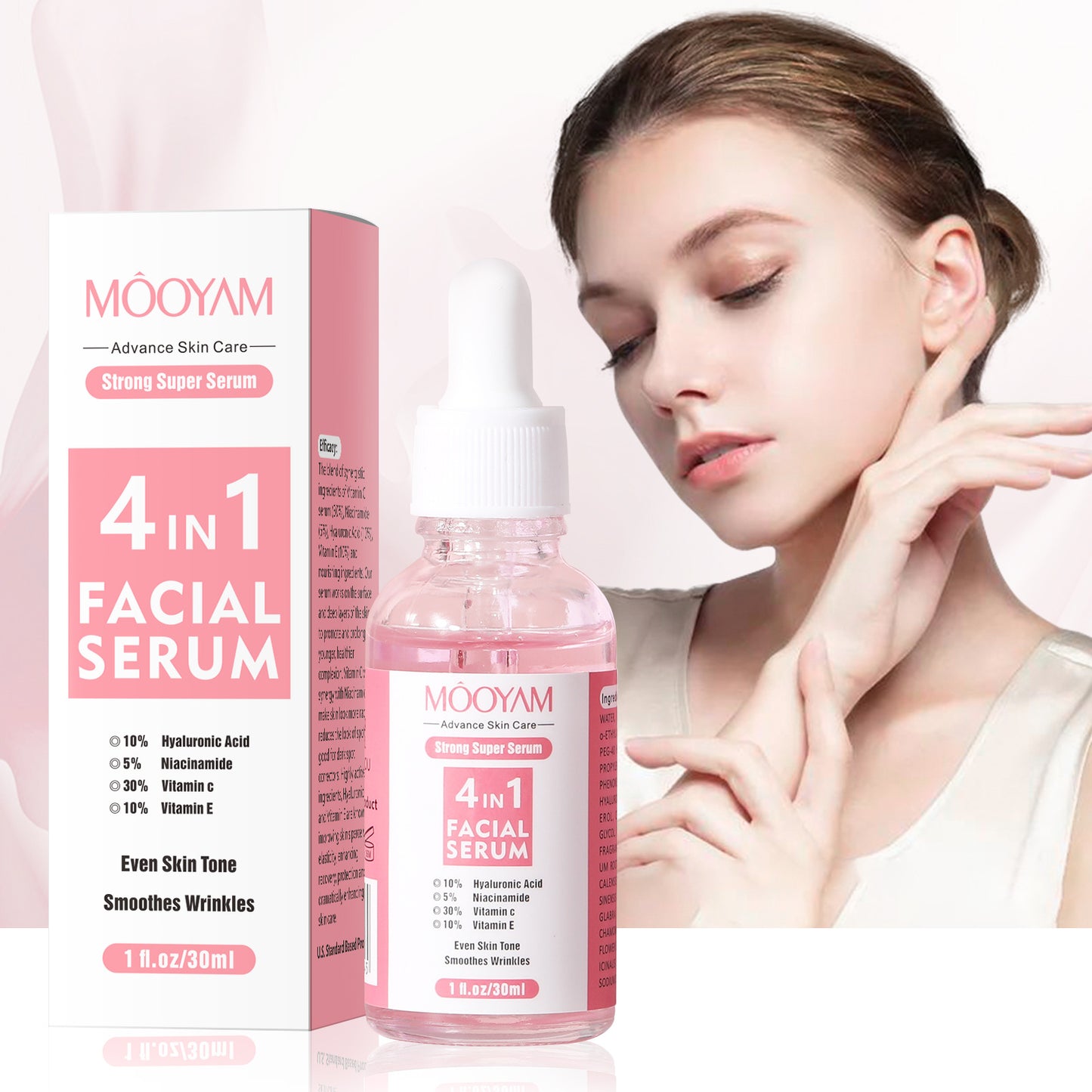 4 in 1 Brightening Hydrating Hyaluronic Acid Facial Serum For Face 30ML