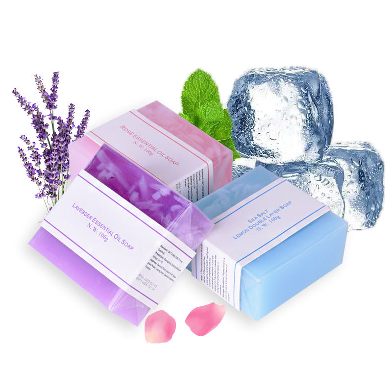 Wholesale Organic Sea Salt Lemon Essential Oil Soap Handmade Whitening Lavender Scent Soap Bar