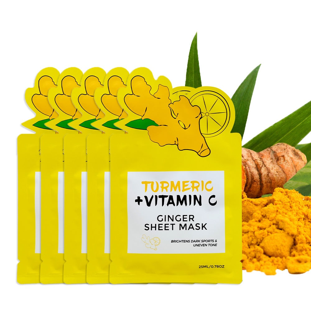 Antioxidant Face Mask Hyaluronic Acid Facial Mask Anti-wrinkle Nourishing Whitening Turmeric Facial Moisturizing Sheet Mask