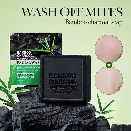 Private Label 100g Black Soap Facial Soothing Cleansing Activated Bamboo Charcoal Soap Bar for Face and Body