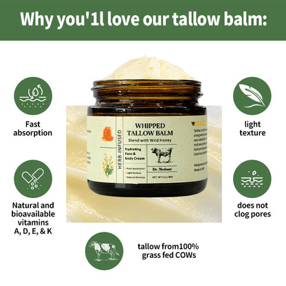OEM Hydrating Face Cream, Whipped Organic Moisturizer Beef Tallow Honey Balm for Skin