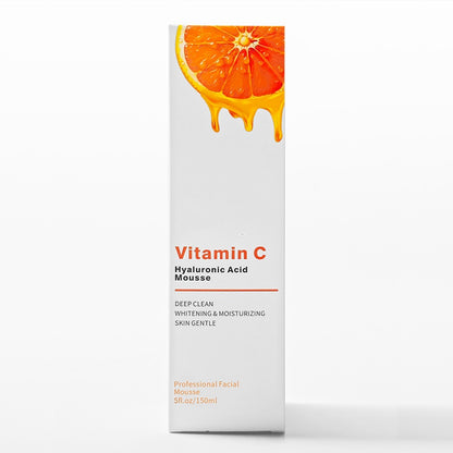 Private Label Vitamin C Exfoliating Cleansing Mousse Shrink Pores Moisture Skin Care Foam Hyaluronic Acid Face Wash