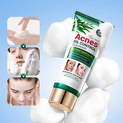 Hot Selling Tea Tree Extract Face Wash Oil Control Facial Foam Cleanser For Women Men