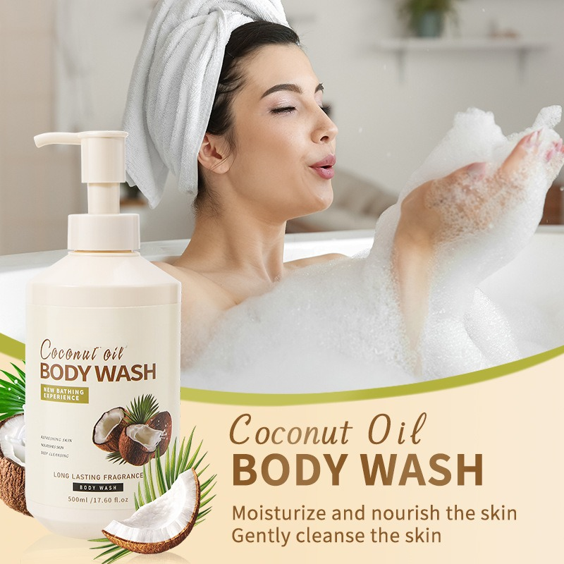Hotel Wholesale Bath Body Wash Whitening Nourishing Coconut Oil Milk Shower Gel