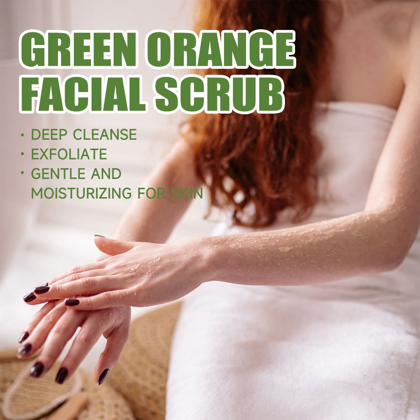 Natural Moisturizing Green Orange Luxury Vitamin C Lightening Face Scrub Organic Deep Cleanse Facial Scrub