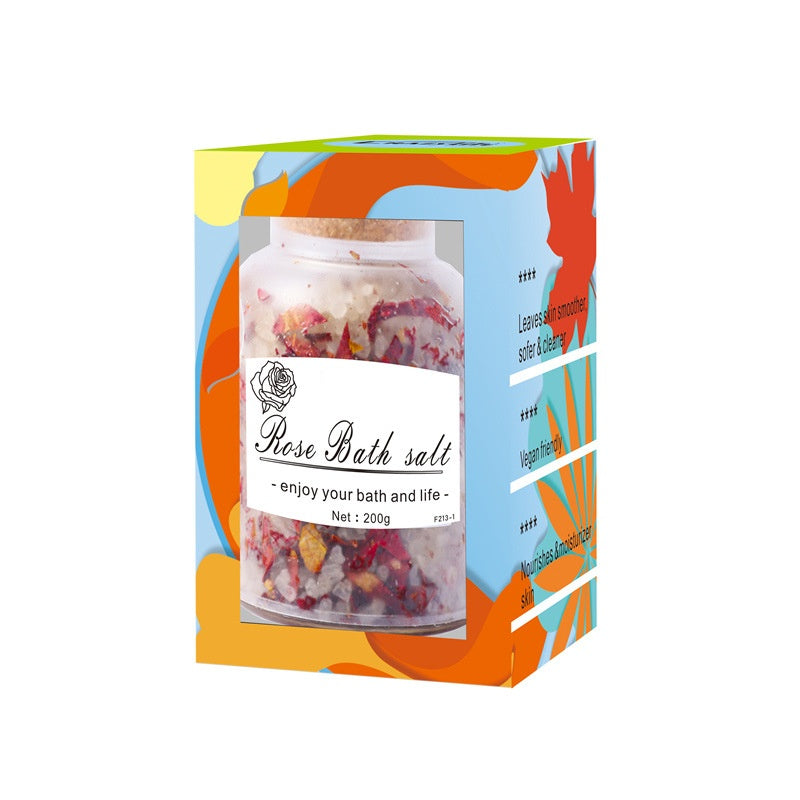 OEM Organic Chamomile Crystal Body Himalayan Epsom Salt Natural Rose Petal Bath Salts With Flowers