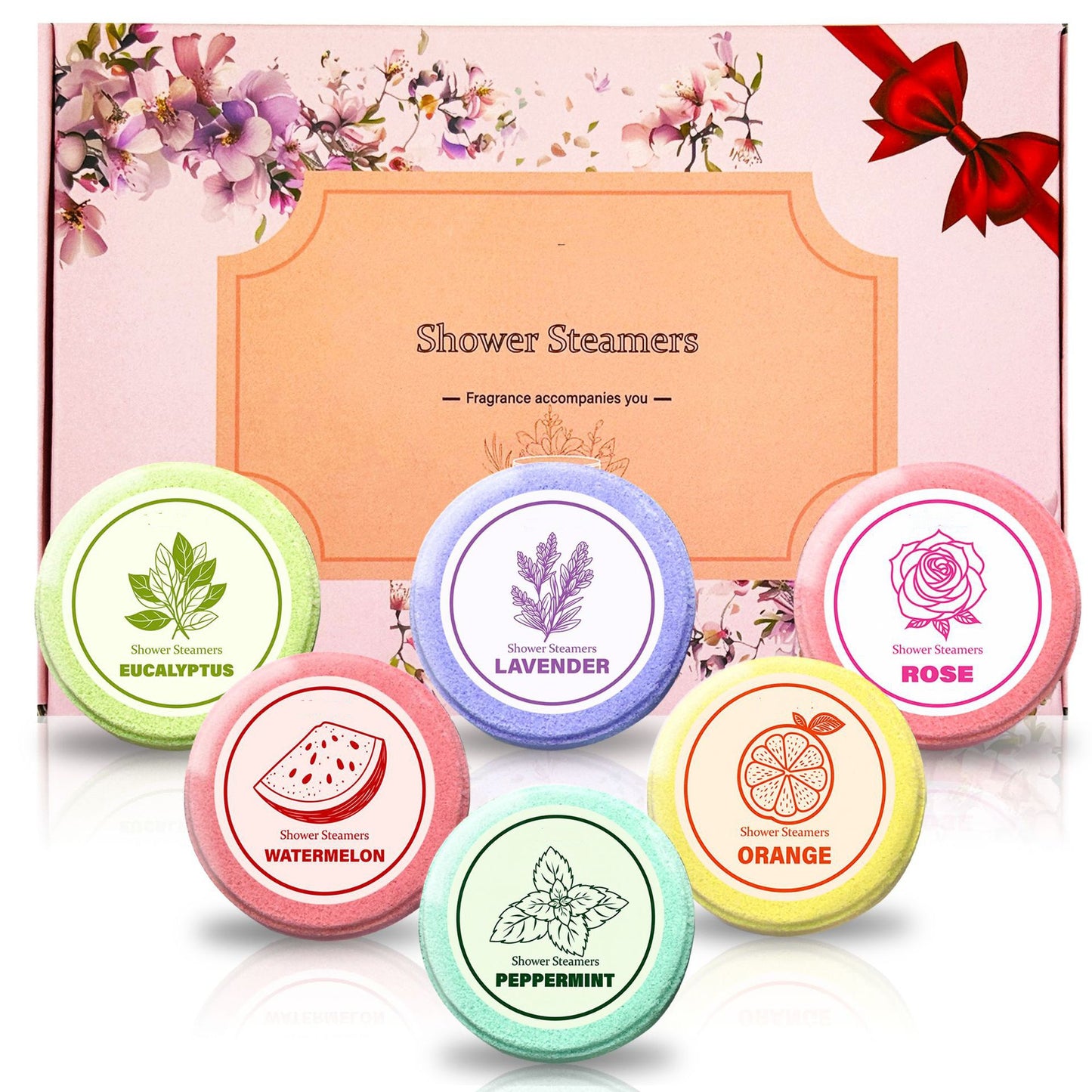 Home Spa Treatment Aroma Therapy Strongly Scented Shower Steamers 6 Pack Essential Oil Aromatherapy Shower Tablets