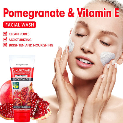 Skin Care Products Pomegranate Whitening Brightening Skin Facial Cleanser Deep Cleansing Face Wash