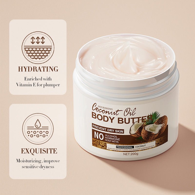 Customized Deeping Hydration Coconut Oil Body Butter Organic Moisturizing Lotion Renewing Smoothing Natural Body Butter Cream