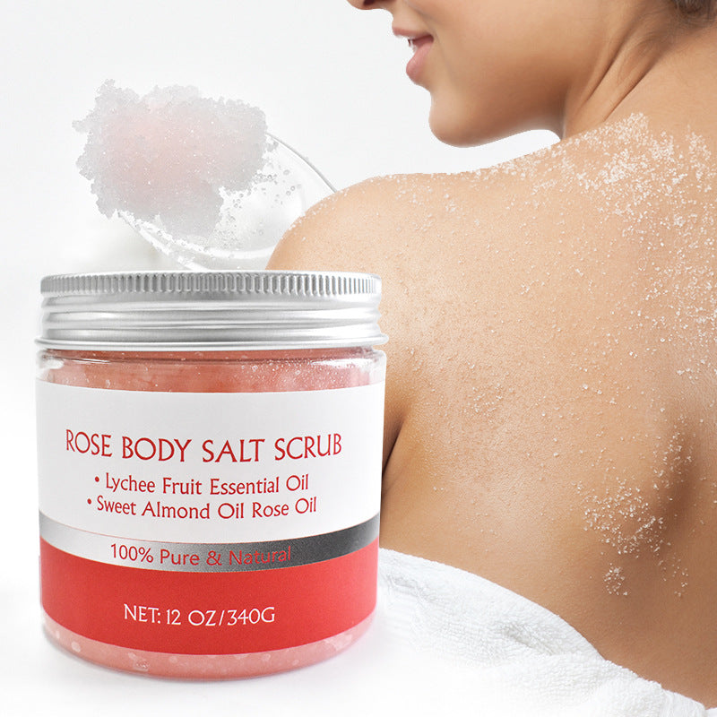 Exfoliating Skin Care Private Label Deep Cleansing Lightening Rose Body Scrub 340g