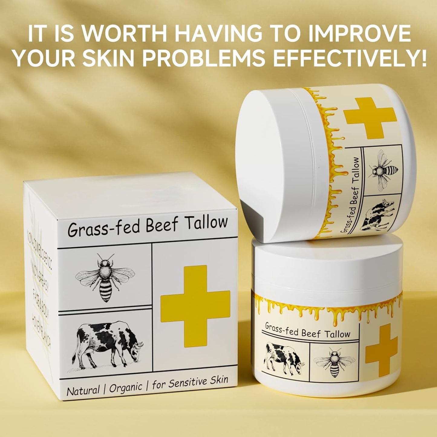 Wholesale Nourishing Soothing Moisturizer, Deeply Moisturizing Beef Tallow Honey Cream for All Skin