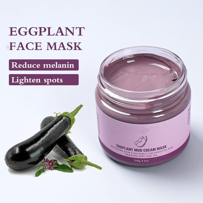 Wholesale Deep Cleansing Eggplant Clay Mud Mask Soothing Nourishing Calming Face Mud Cream Mask