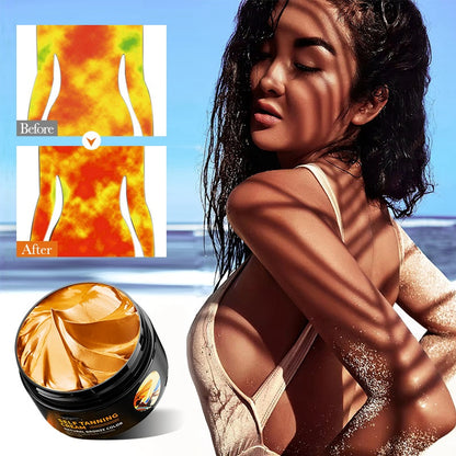 Customized Long Lasting Deep Skin Tone Body Bronzer Butter Tanning Gel Instant Tanning Cream For Tan Bed