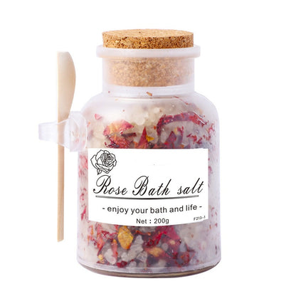 OEM Organic Chamomile Crystal Body Himalayan Epsom Salt Natural Rose Petal Bath Salts With Flowers