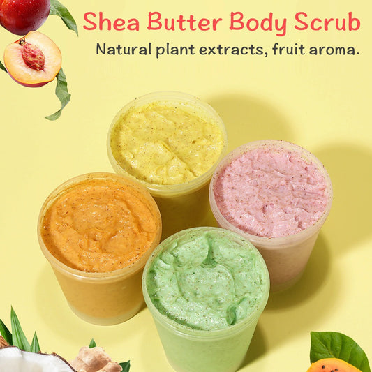 Hot Sale Dull Skin Tone Improving Shea Butter Body Scrub for Cleansing Moisturizing and Exfoliating the Skin