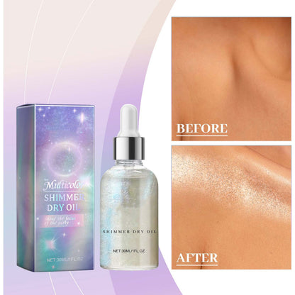 Hot Selling Makeup Face Glow Silver Highlighter Liquid Glitter Body Shimmer Oil