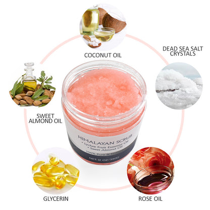 Private Label Dead Skin Removal Beauty Skin Scrub 100% Natural Organic Whitening Himalaya Salt Body Scrub