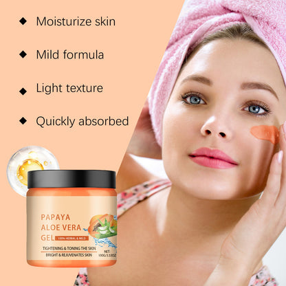 OEM ODM Smoothing Moisturizer Papaya Aloe Vera Gel Hydrating Moisturizing Improving Skin After Sun Exposure