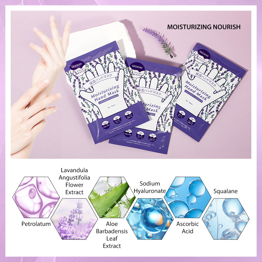 Best Wholesale Nourishing Repairing Smoothing Lavender Hand Mask For Dry Skin 40g