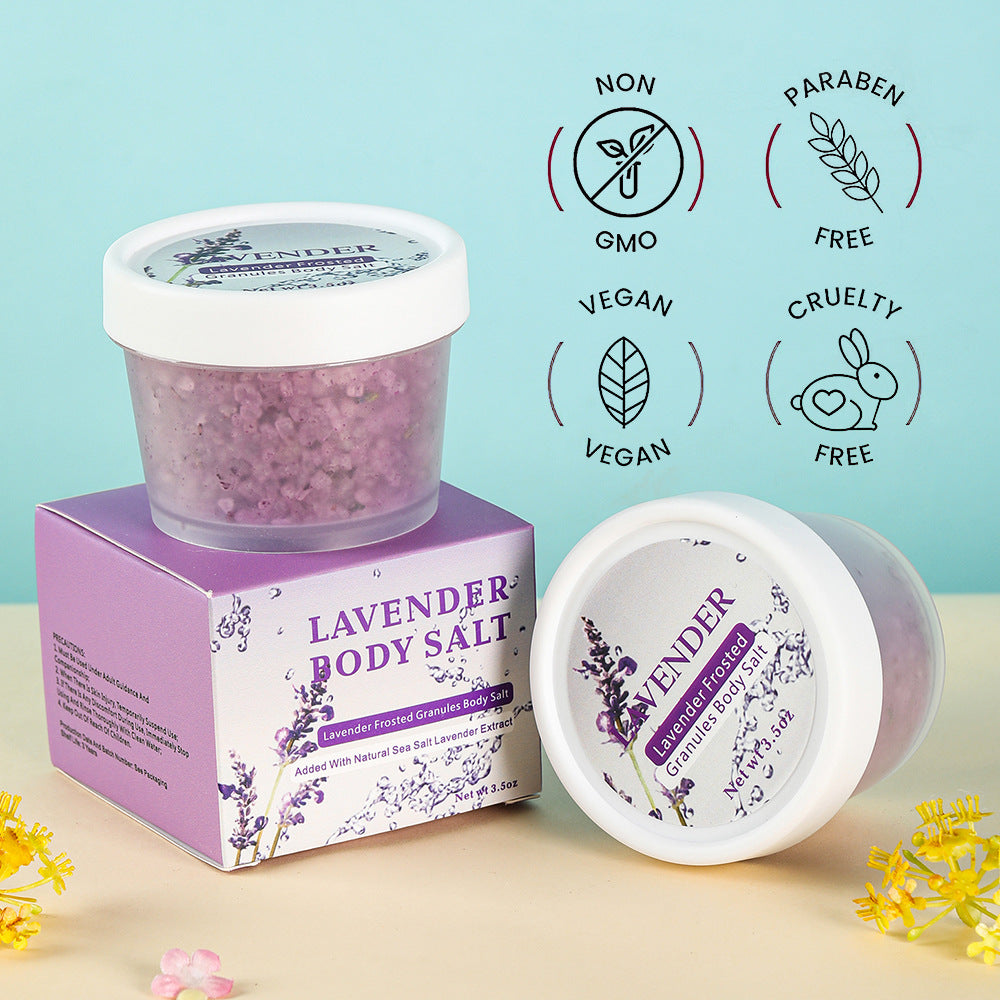 Private Label Bath Salts Manufacturers Wholesale Natural Body Foot Soak Self Care Lavender Flowers Foot Bath Salts