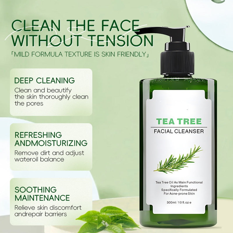 OEM Tea Tree Plant Formula Removes Acne Restoring Skin Barrier Deep Cleansing Facial Wash Cleanser