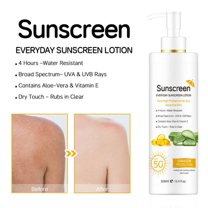 OEM Long-Lasting Waterproof Spf 50 Sunscreen UVA UVB Protection Face Sunscreen Cream