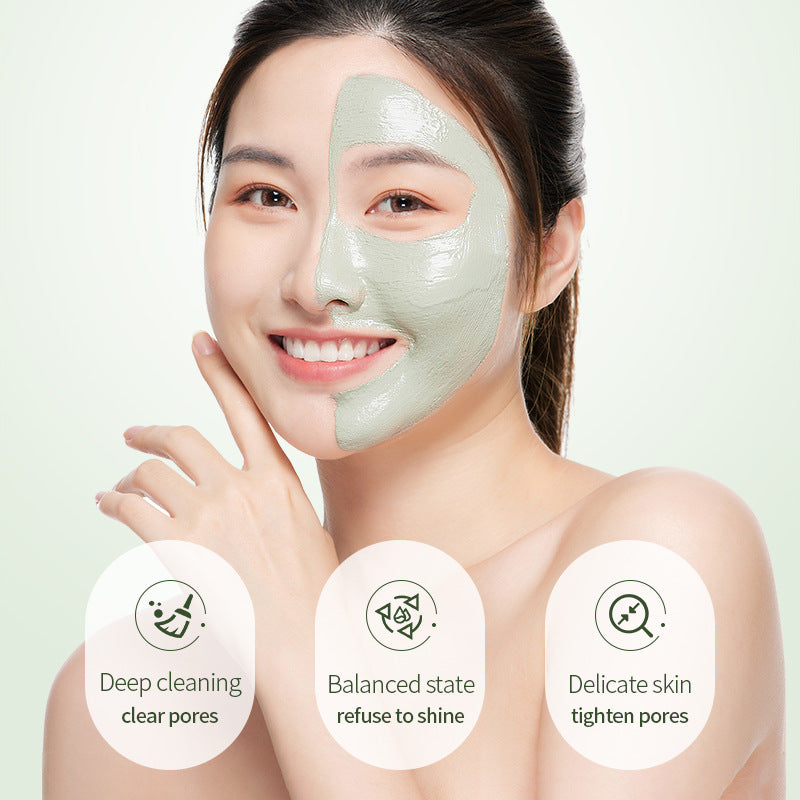 Green Tea Face Clay Mask Anti Acne Remove Blackheads Facial Mud Mask