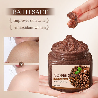 Private Label Arabica Coffee Sea Salt Bath Salt Scrub Anti Cellulite Whitening Exfoliator Coffee Body Scrub