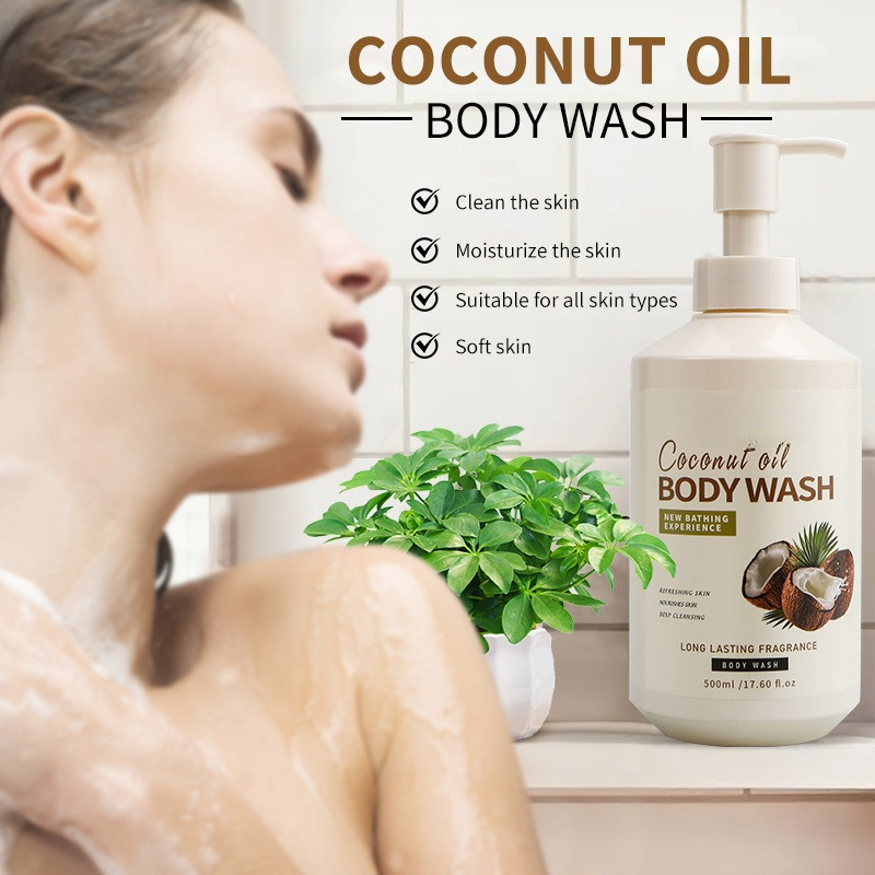 Hotel Wholesale Bath Body Wash Whitening Nourishing Coconut Oil Milk Shower Gel