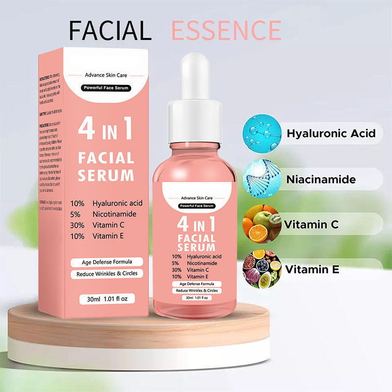 Organic Natural Anti Aging Vitamin C Face Serum Whitening Collagen Niacinamide Hyaluronic Acid Vitamin E Facial Serum 4 In 1