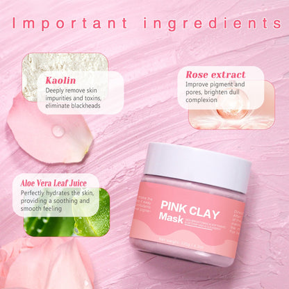 Private Label Organic Facial Deep Cleansing Nourishing Brightening Pink Clay Mask