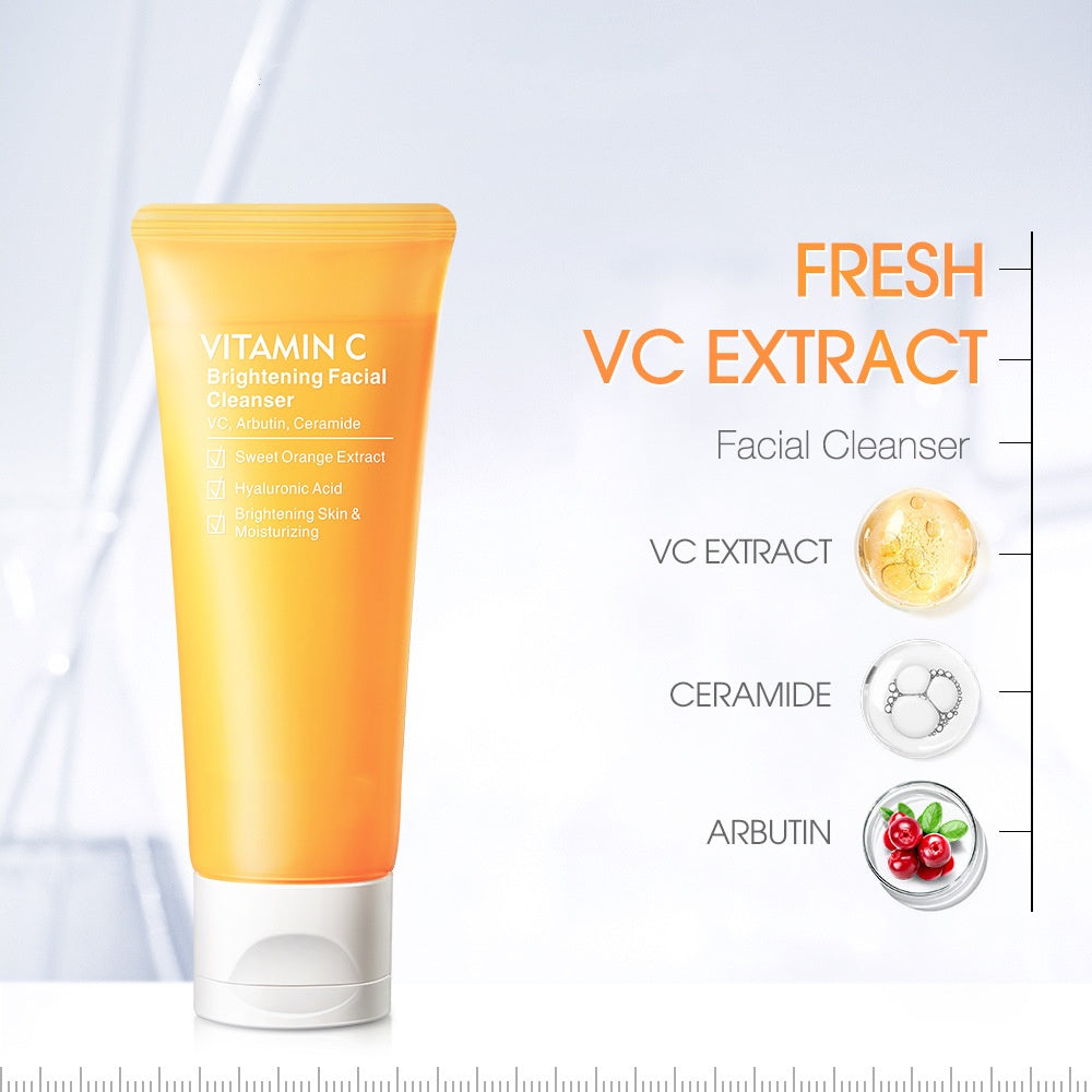 Hot Selling Softening Refreshing Centella Asiatica Boost Radiance Arbutin Ceramide Brightening Vitamin C Cleanser