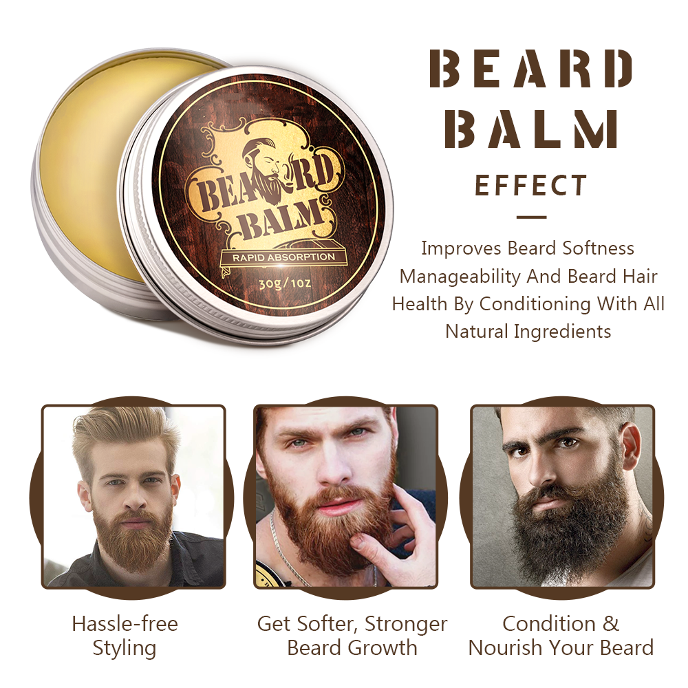 Private Label Beard Care Conditioner Deep Moisturizing and Softer Beard Wax Natural Beard Balm for Men
