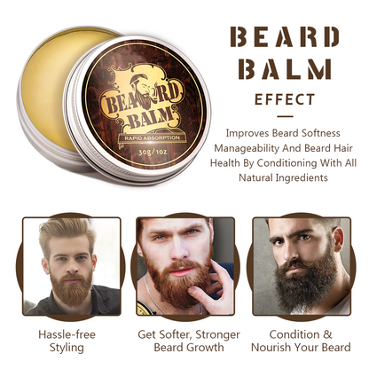 Private Label Beard Care Conditioner Deep Moisturizing and Softer Beard Wax Natural Beard Balm for Men