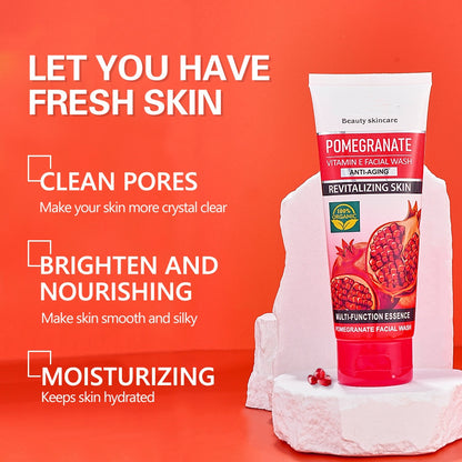 Skin Care Products Pomegranate Whitening Brightening Skin Facial Cleanser Deep Cleansing Face Wash