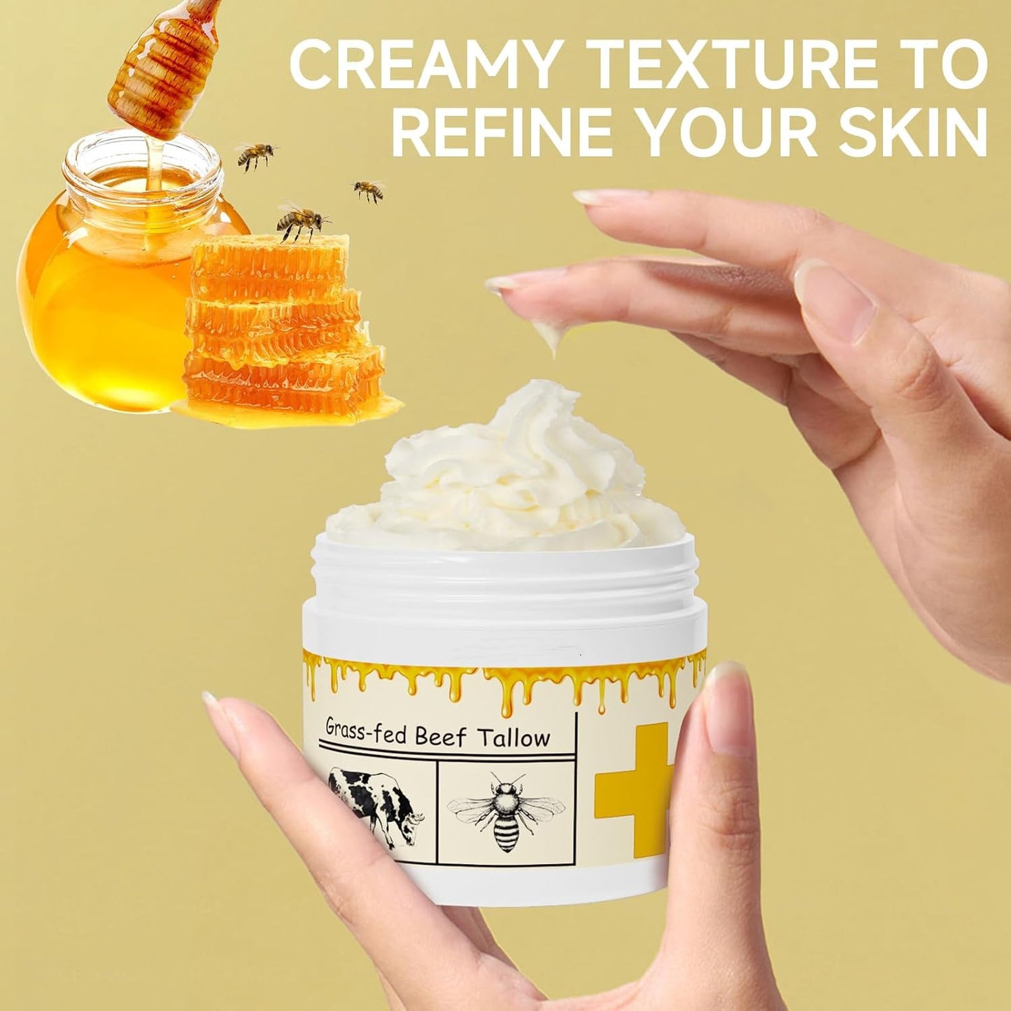Wholesale Nourishing Soothing Moisturizer, Deeply Moisturizing Beef Tallow Honey Cream for All Skin