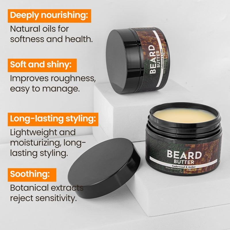 Men's Organic Herbal Beards Balm Refreshing Wash-Free Hair Condiment Nourishing Shaping Cream