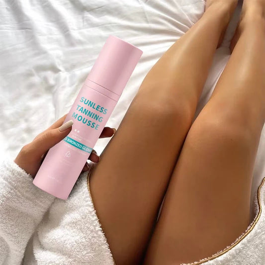 Private Label Natural Black Tanning Mousse Sunless Face and Body Self Tan Foam