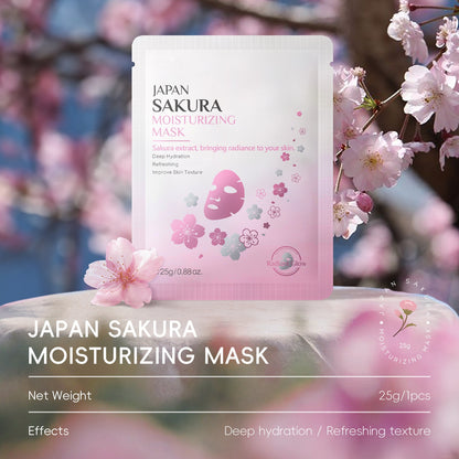 Skin Care Refreshing Rejuvenating Sakura Face Mask Fade Melanin Dark Spots Whitening Mask Sheet