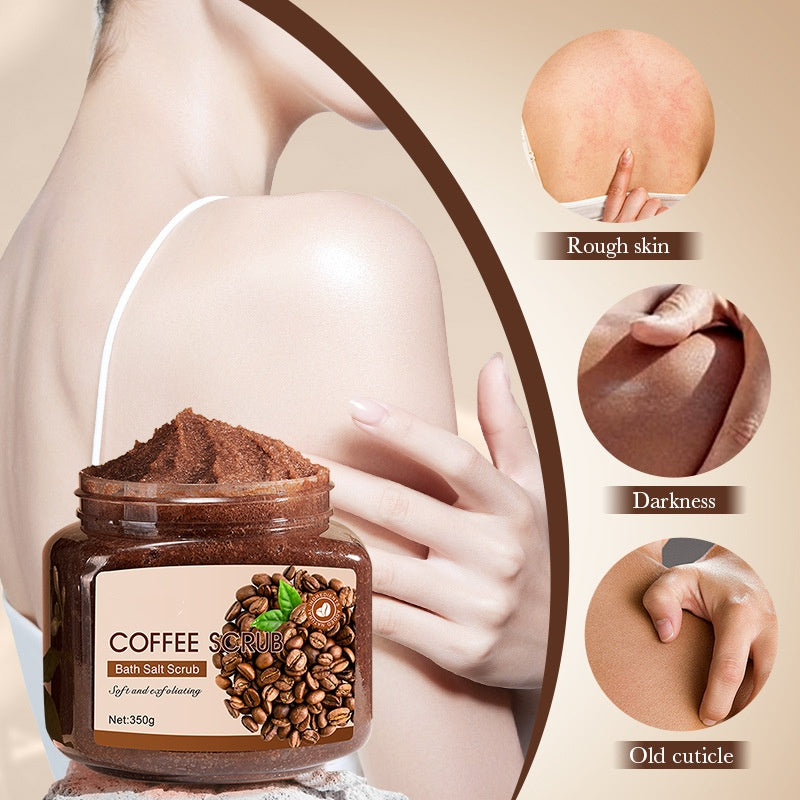 Private Label Arabica Coffee Sea Salt Bath Salt Scrub Anti Cellulite Whitening Exfoliator Coffee Body Scrub