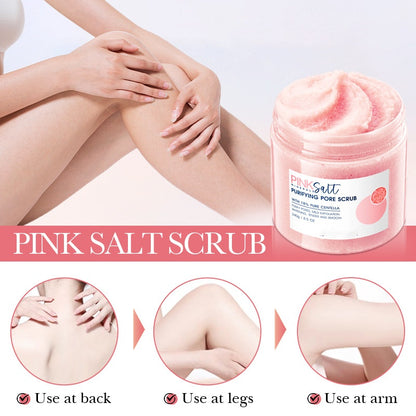 Private Label Purifying Pore Himalayan Salt Scrub Rejuvenating Exfoliating Bath Pink Salt Body Scrub