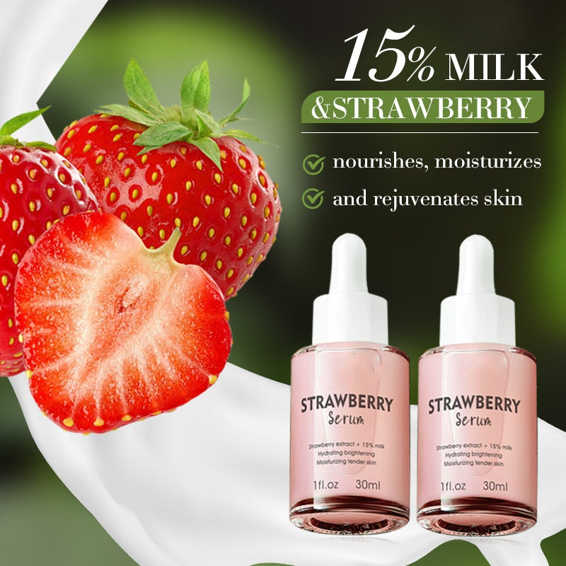 Wholesale Anti-aging Strawberry Milk Serum Moisturizing Brightening Soothing Tender Skin Facial Serum