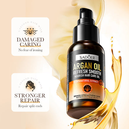 OEM Cold Pressed Pure Argan Oil for Hair, Rich in Vitamin E, Adds Shine and Gloss