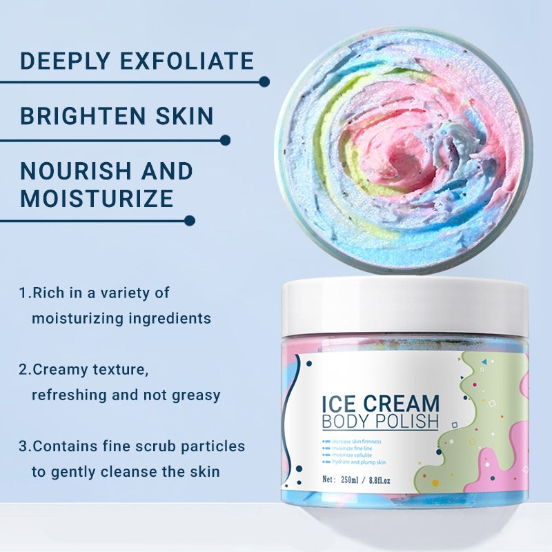 Best Selling Colorful Ice Cream Exfoliating Body Polish 250ML