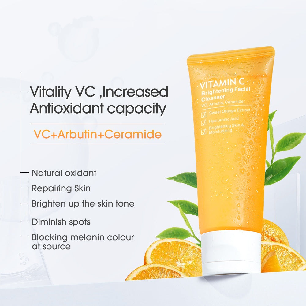 Hot Selling Softening Refreshing Centella Asiatica Boost Radiance Arbutin Ceramide Brightening Vitamin C Cleanser