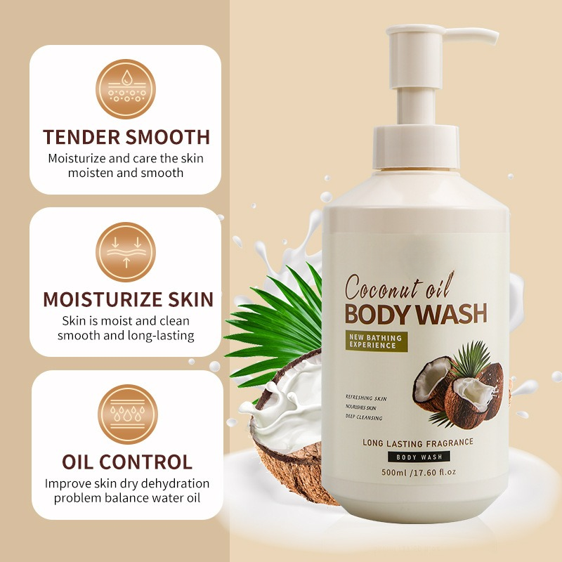 Hotel Wholesale Bath Body Wash Whitening Nourishing Coconut Oil Milk Shower Gel