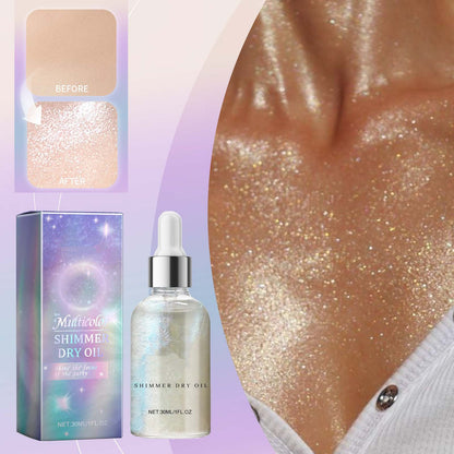 Hot Selling Makeup Face Glow Silver Highlighter Liquid Glitter Body Shimmer Oil