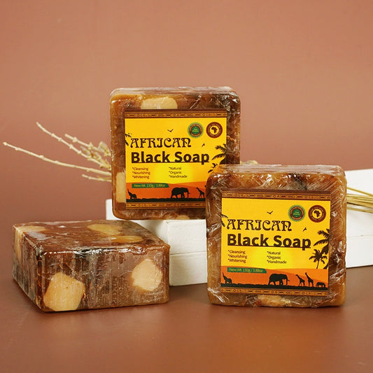 Custom Logo Organic Moisturizing Whitening Natural Organic Raw Cleaning Face Body Care African Black Soap