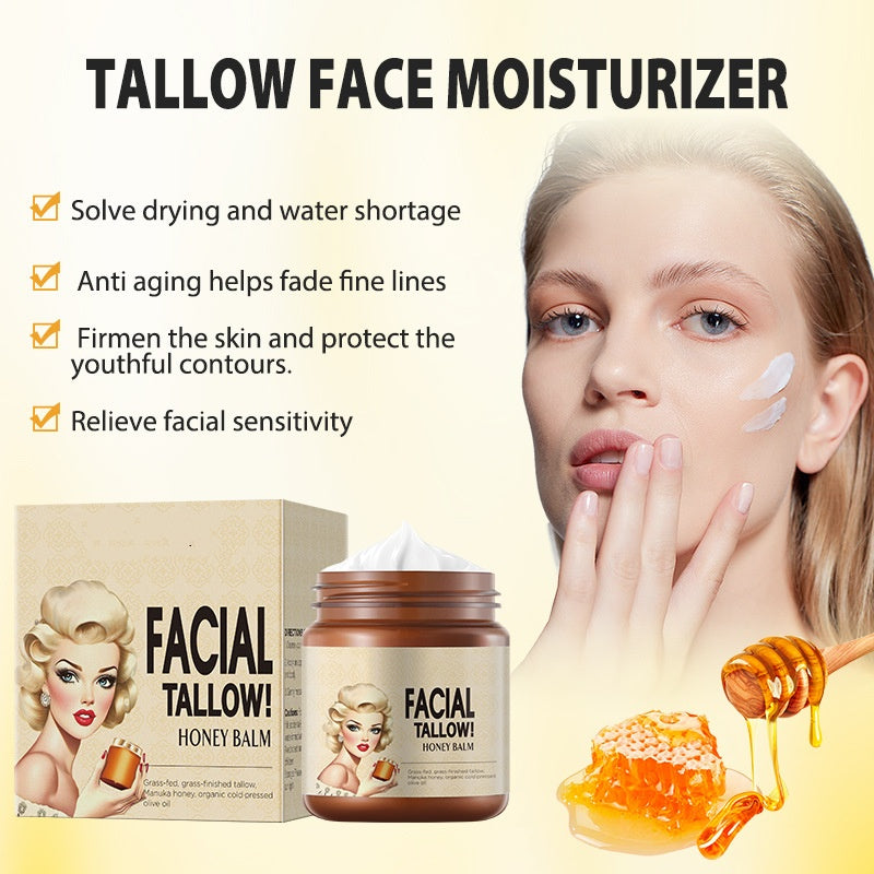 OEM Whipped Moisturizer with Olive Oil, Anti aging Facial Tallow Honey Balm, Helps Fade Fine Lines