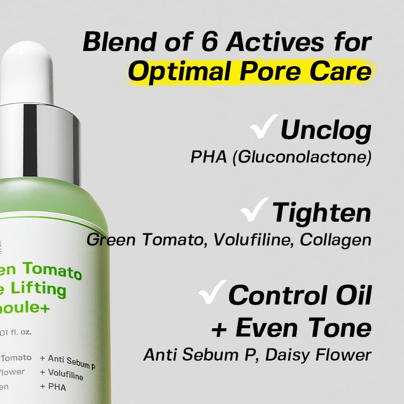 Private Label Face Serum Green Tomatoes Pore Lifting Anti Wrinkle Vitamin C Face Serum